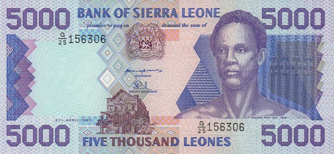 Front of Sierra Leone p21c: 5000 Leones from 1997