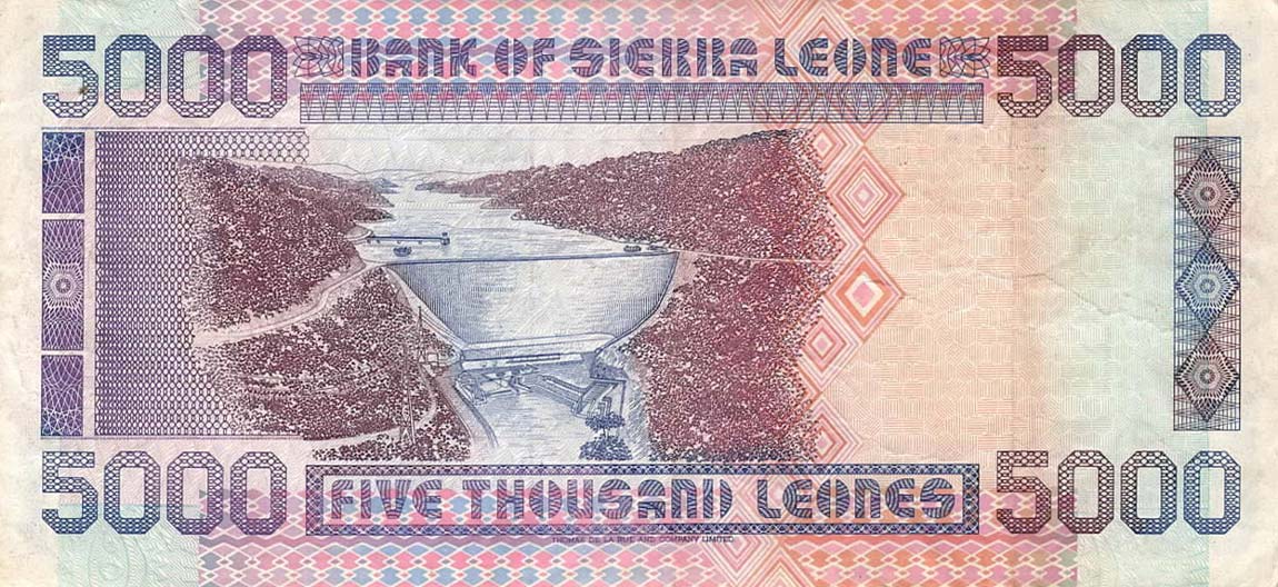 Back of Sierra Leone p21d: 5000 Leones from 1998