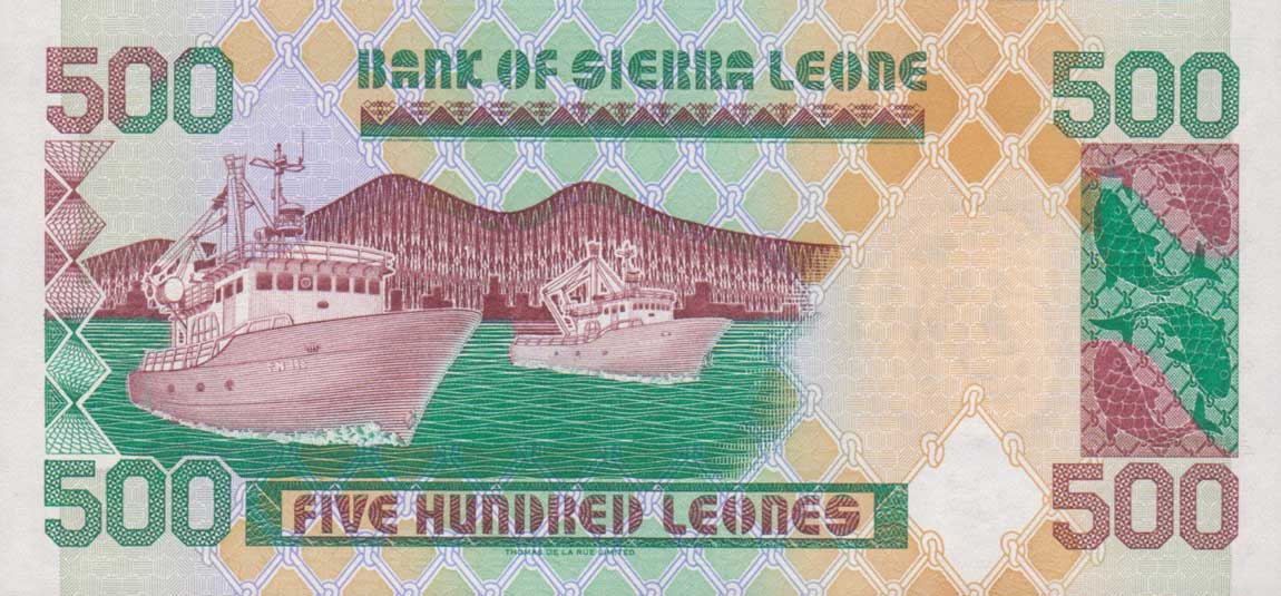 Back of Sierra Leone p23d: 500 Leones from 2003