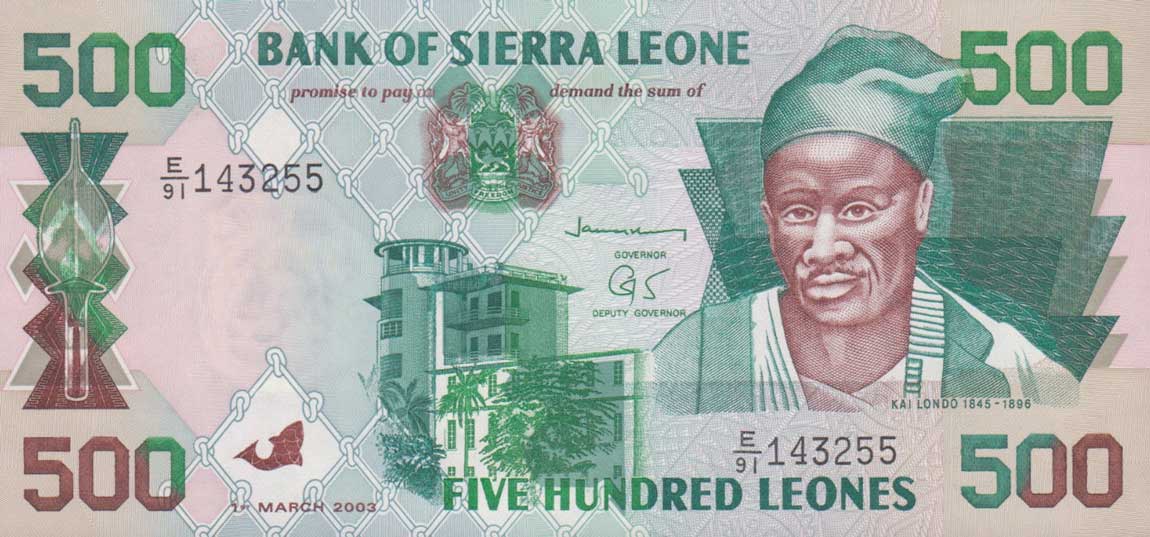 Front of Sierra Leone p23d: 500 Leones from 2003