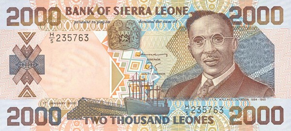 Front of Sierra Leone p25: 2000 Leones from 2000