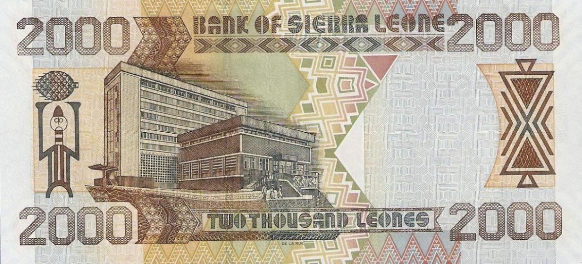 Back of Sierra Leone p26c: 2000 Leones from 2006