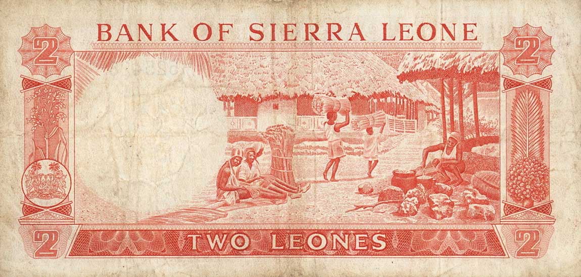Back of Sierra Leone p2a: 2 Leones from 1964