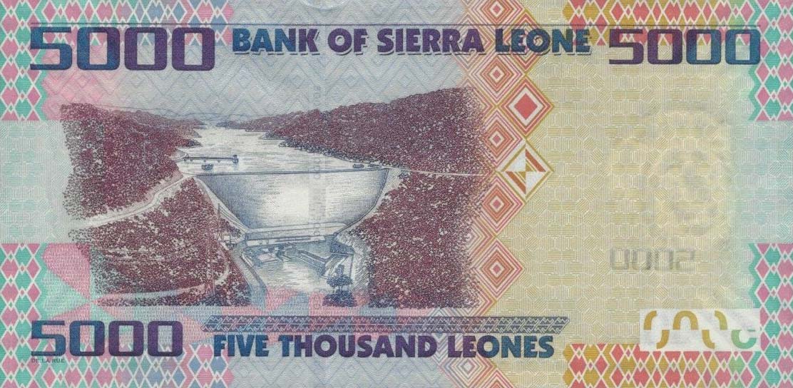 Back of Sierra Leone p32b: 5000 Leones from 2013