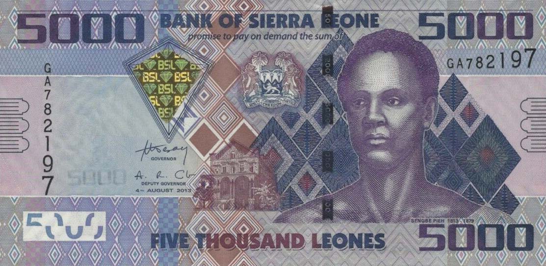 Front of Sierra Leone p32b: 5000 Leones from 2013