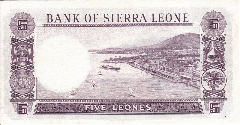 Back of Sierra Leone p3a: 5 Leones from 1964