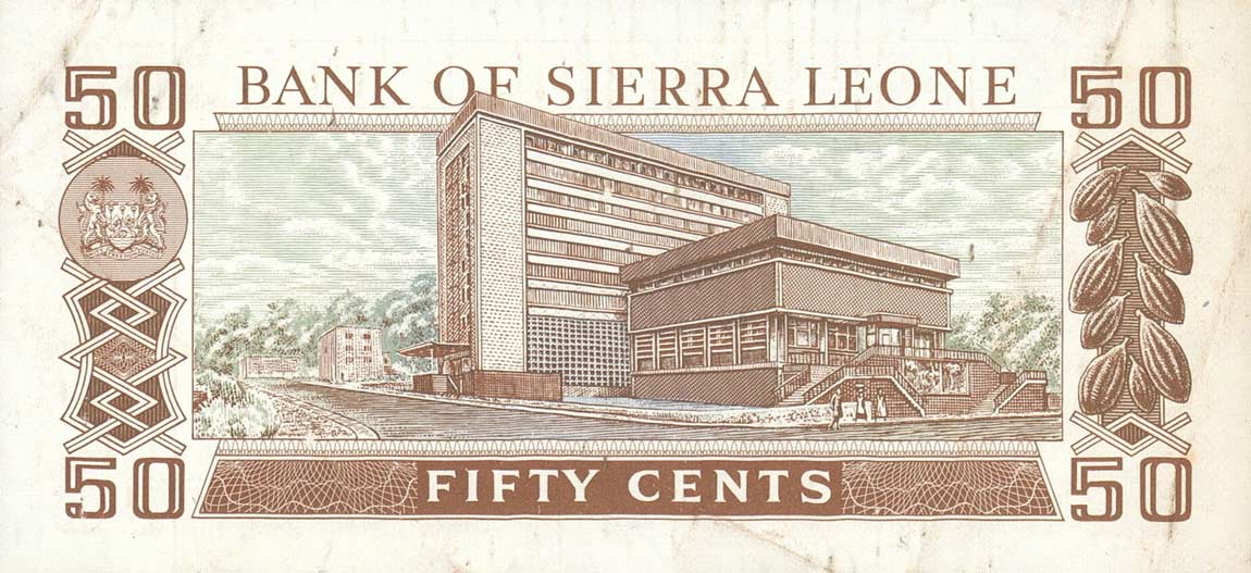 Back of Sierra Leone p4d: 50 Cents from 1981