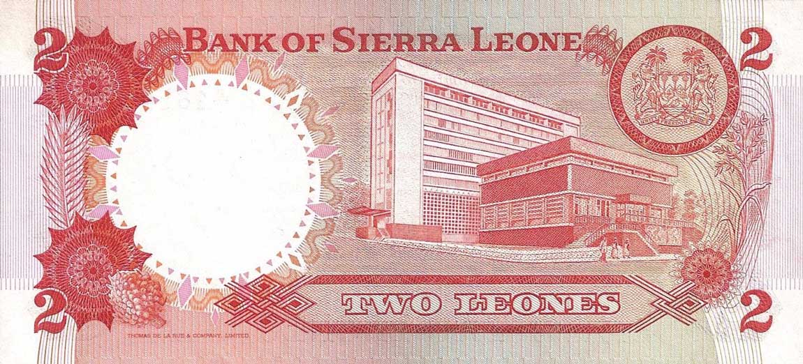 Back of Sierra Leone p6r: 2 Leones from 1974