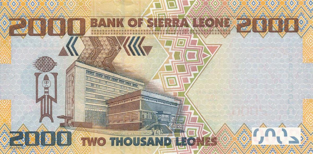 Back of Sierra Leone p31b: 2000 Leones from 2013