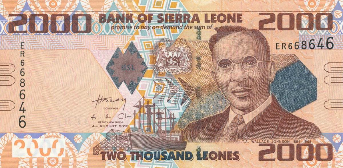 Front of Sierra Leone p31b: 2000 Leones from 2013