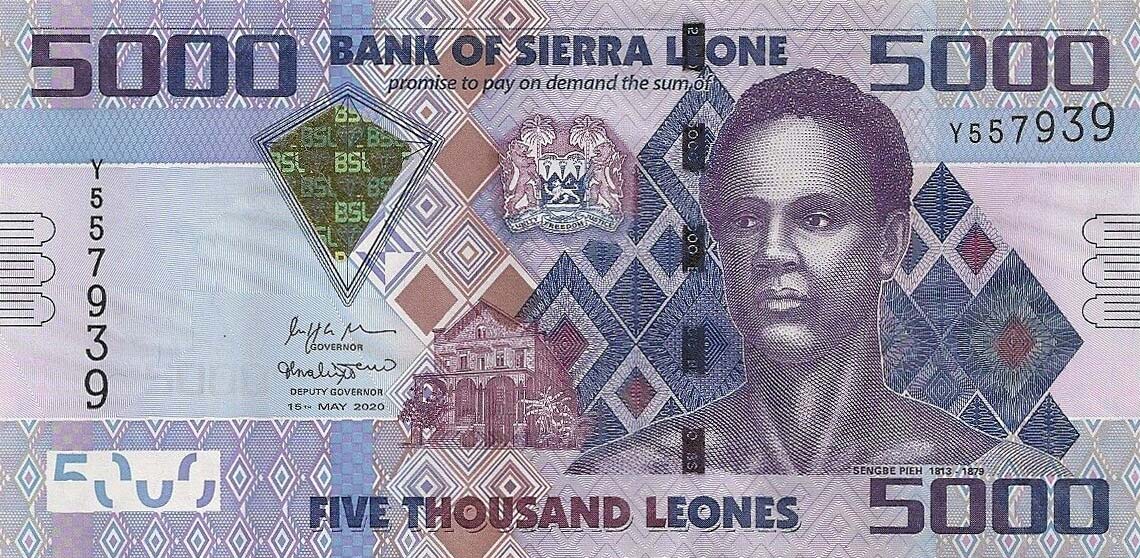 Front of Sierra Leone p32d: 5000 Leones from 2020