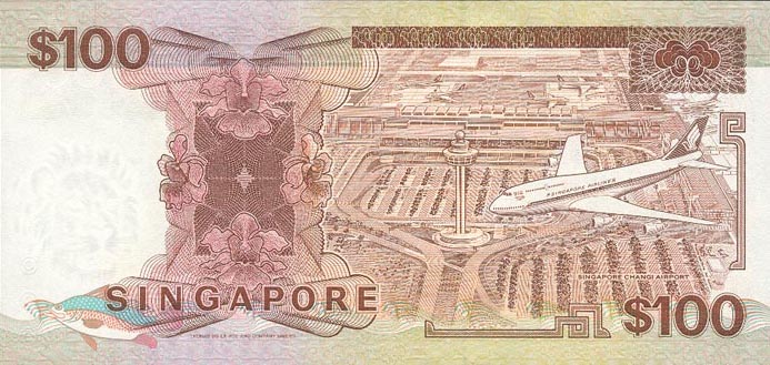 Back of Singapore p23c: 100 Dollars from 1995