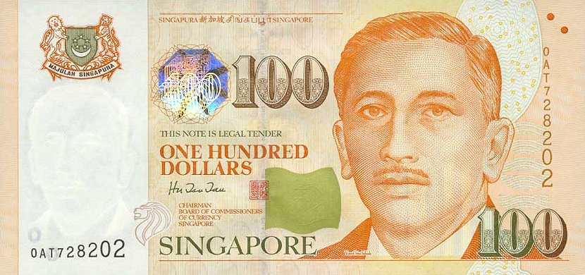 Front of Singapore p42: 100 Dollars from 1999