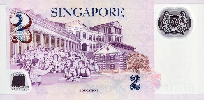 Back of Singapore p46a: 2 Dollars from 2006