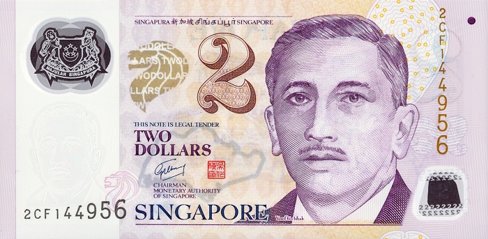 Front of Singapore p46a: 2 Dollars from 2006