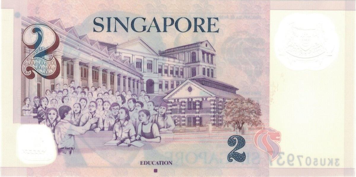 Back of Singapore p46b: 2 Dollars from 2005