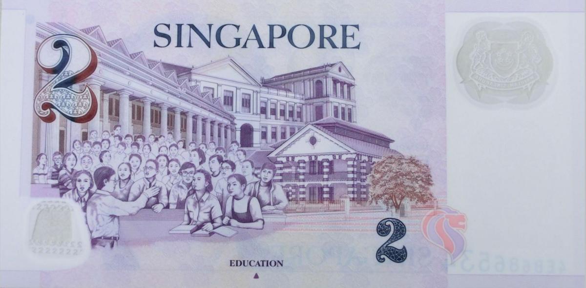 Back of Singapore p46d: 2 Dollars from 2005
