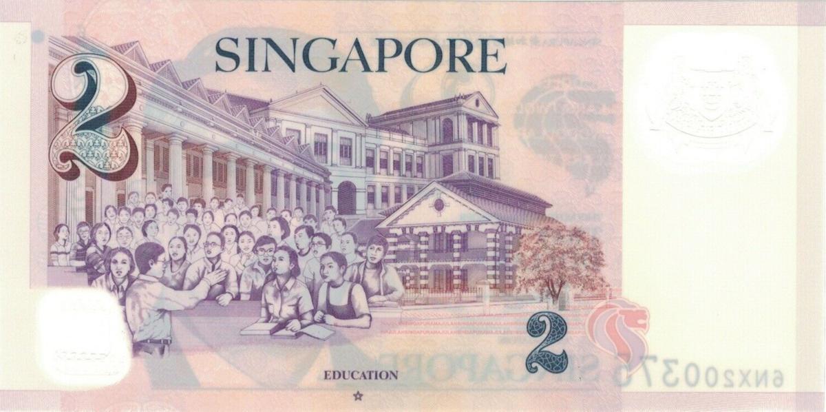 Back of Singapore p46h: 2 Dollars from 2005