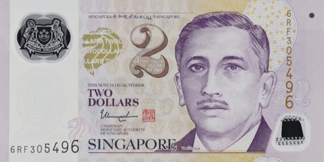 Front of Singapore p46k: 2 Dollars from 2017