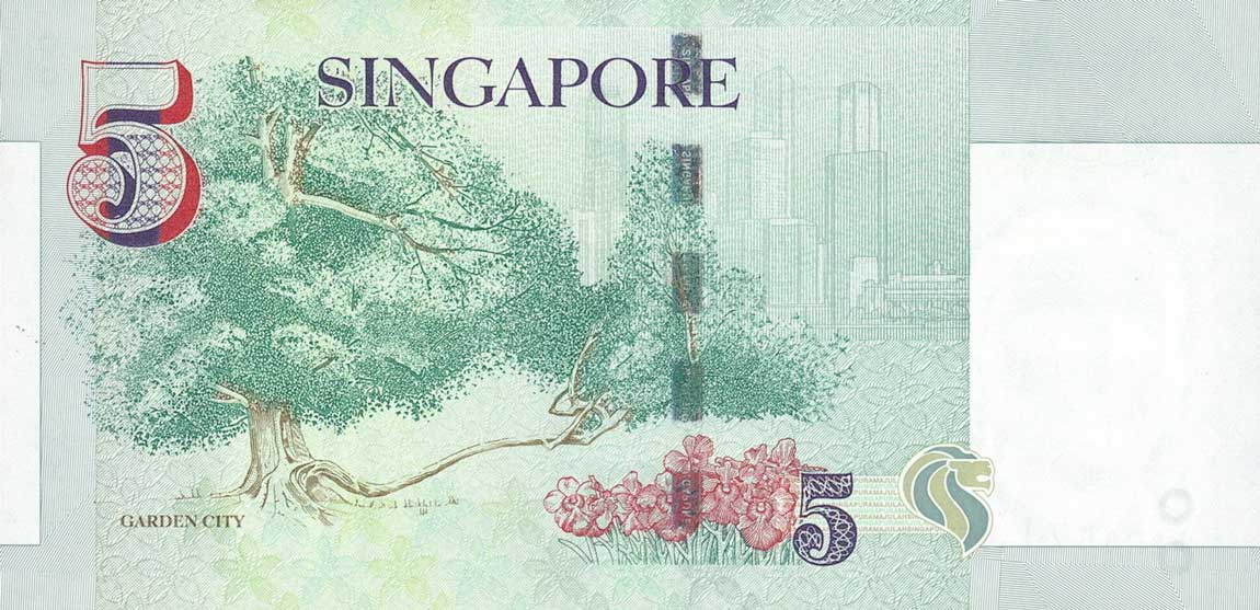 Back of Singapore p47a: 5 Dollars from 2005