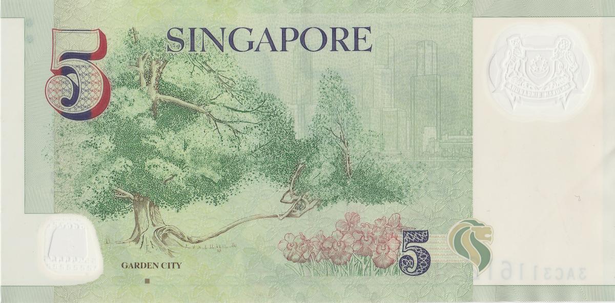 Back of Singapore p47b: 5 Dollars from 2010