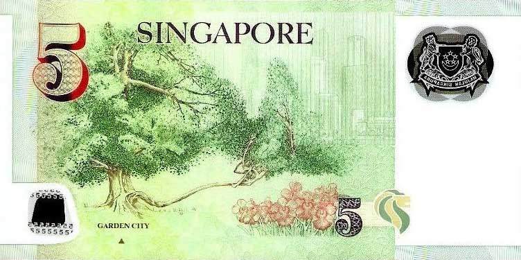 Back of Singapore p47d: 5 Dollars from 2013
