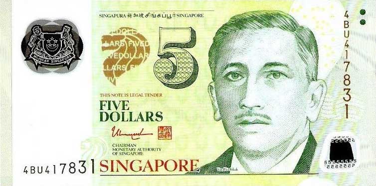 Front of Singapore p47d: 5 Dollars from 2013