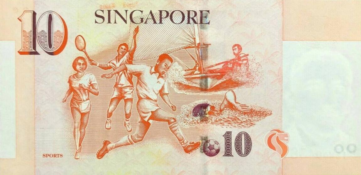 Back of Singapore p48A: 10 Dollars from 2005