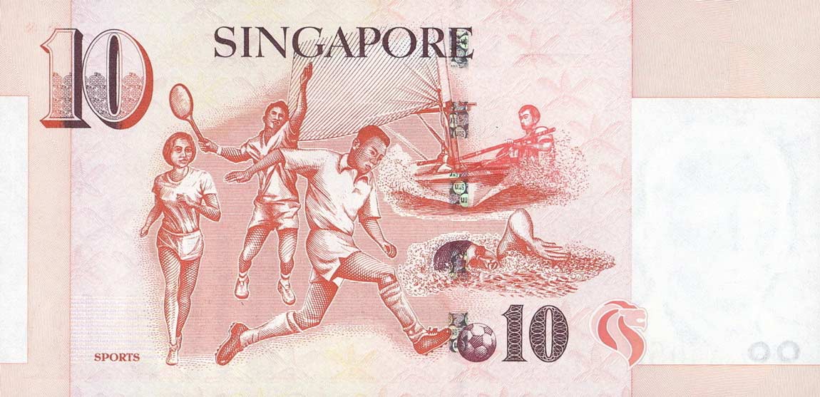 Back of Singapore p48a: 10 Dollars from 2004