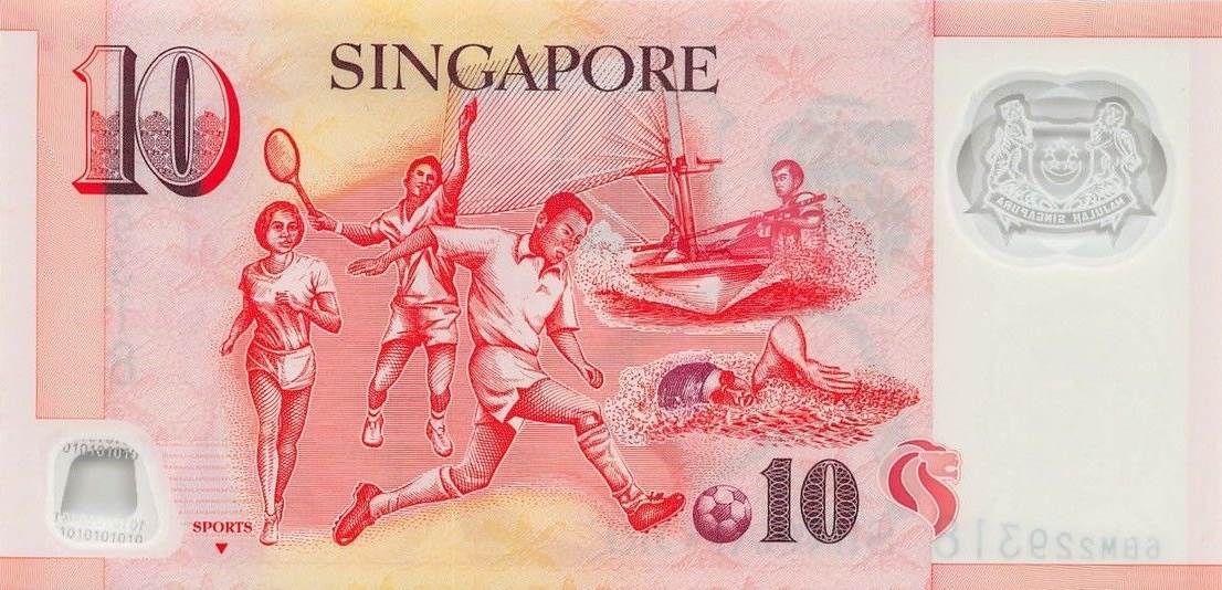 Back of Singapore p48d: 10 Dollars from 2005