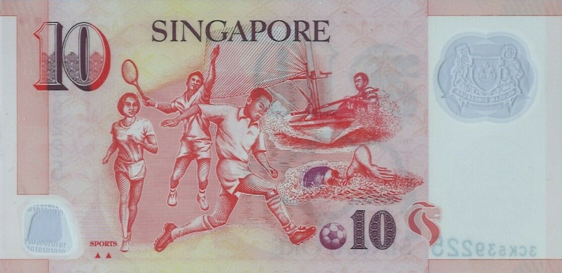 Back of Singapore p48e: 10 Dollars from 2005