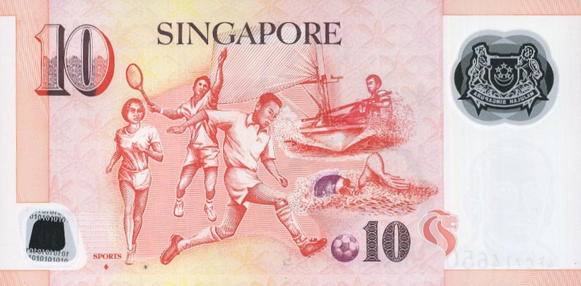 Back of Singapore p48f: 10 Dollars from 2005