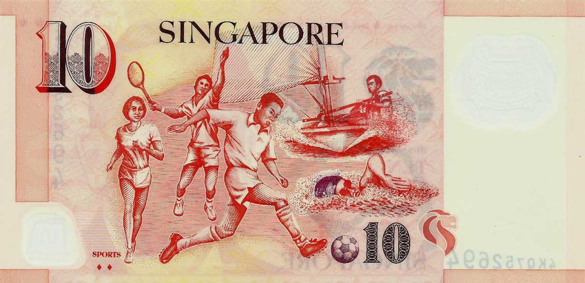 Back of Singapore p48g: 10 Dollars from 2005