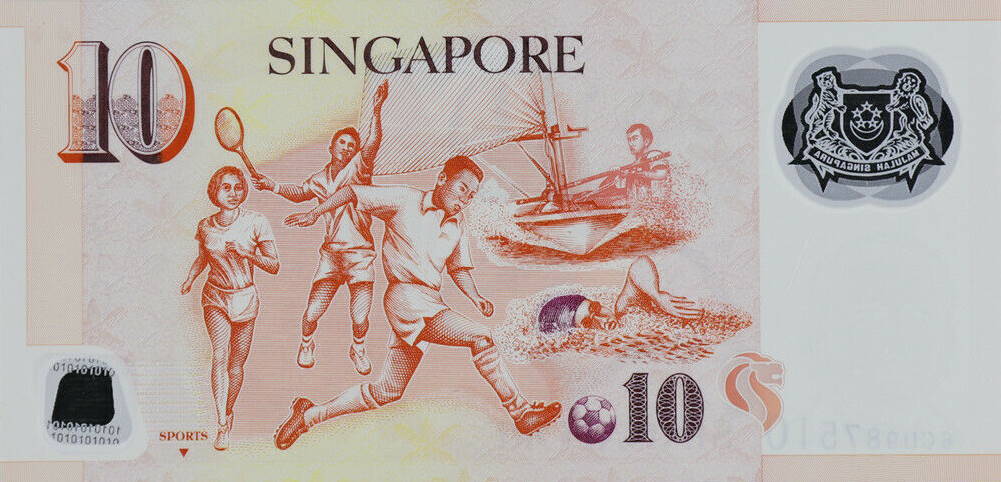 Back of Singapore p48m: 10 Dollars from 2018