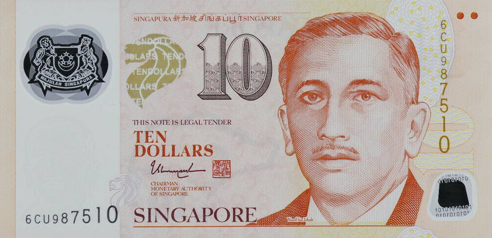 Front of Singapore p48m: 10 Dollars from 2018