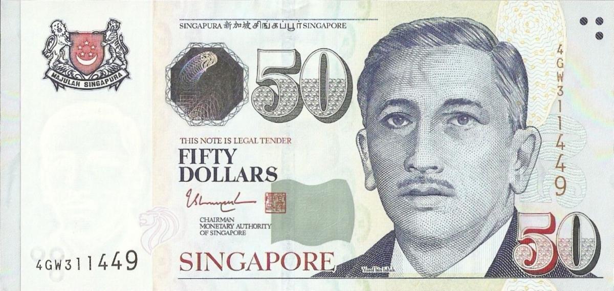 Front of Singapore p49f: 50 Dollars from 2005