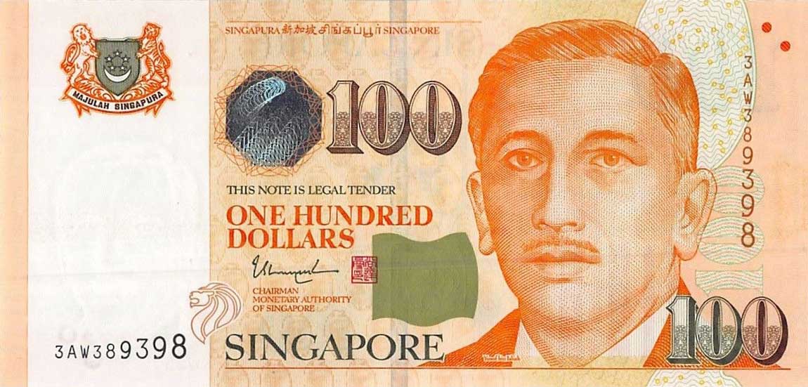 Front of Singapore p50h: 100 Dollars from 2018