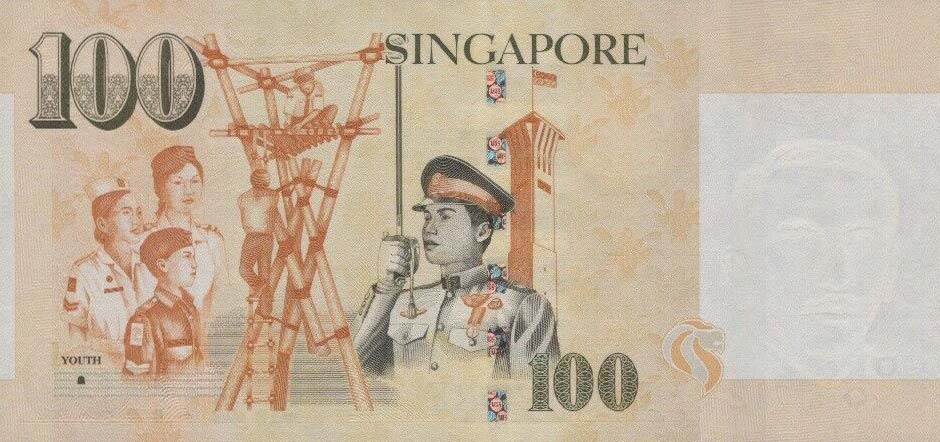 Back of Singapore p50j: 100 Dollars from 2020