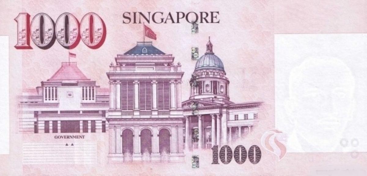 Back of Singapore p51c: 1000 Dollars from 2009