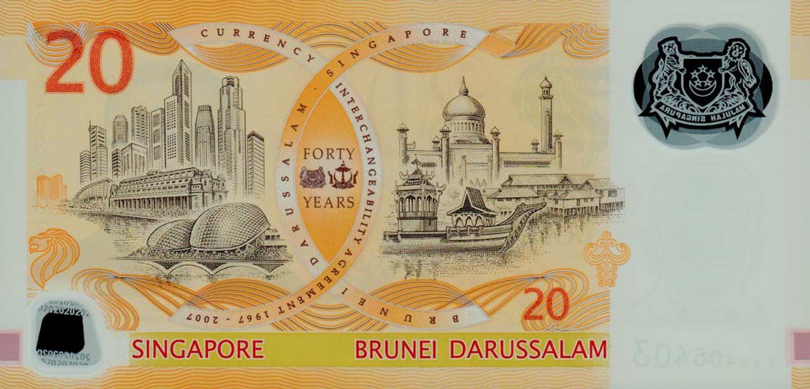 Back of Singapore p53: 20 Dollars from 2007