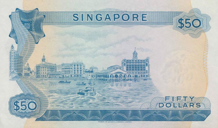 Back of Singapore p5a: 50 Dollars from 1967
