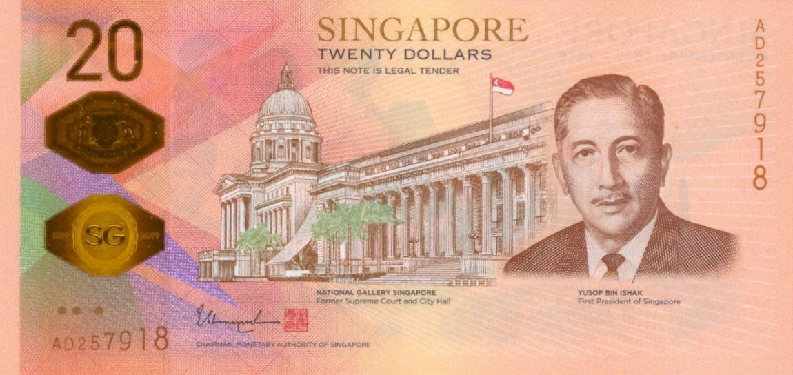 Front of Singapore p63a: 20 Dollars from 2019