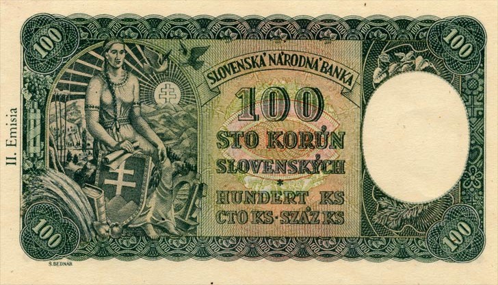 Back of Slovakia p11a: 100 Korun from 1940