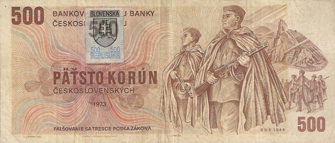 Front of Slovakia p18a: 500 Korun from 1993