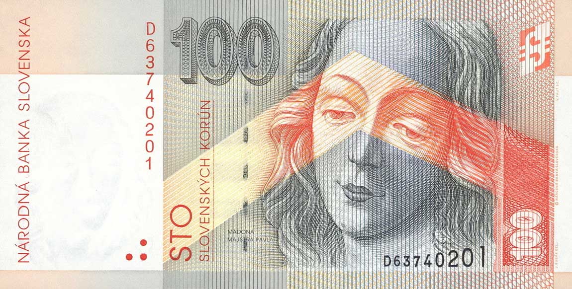 Front of Slovakia p25a: 100 Korun from 1996