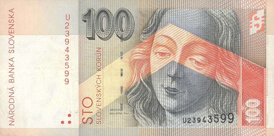 Front of Slovakia p25d: 100 Korun from 2001