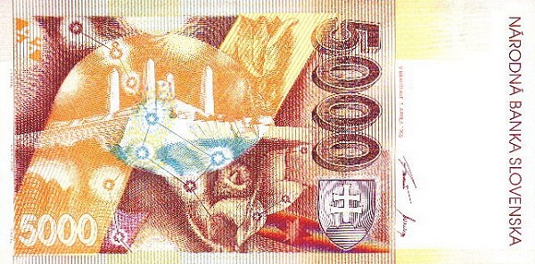 Back of Slovakia p29a: 5000 Korun from 1995