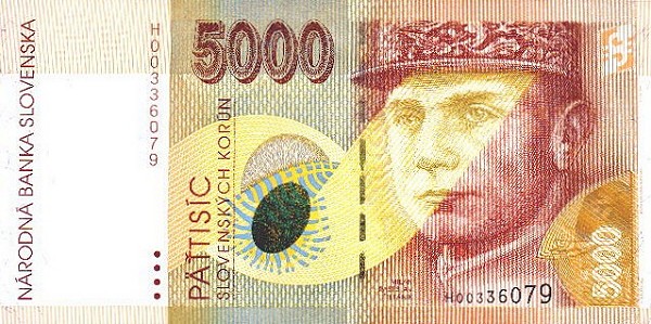 Front of Slovakia p29a: 5000 Korun from 1995