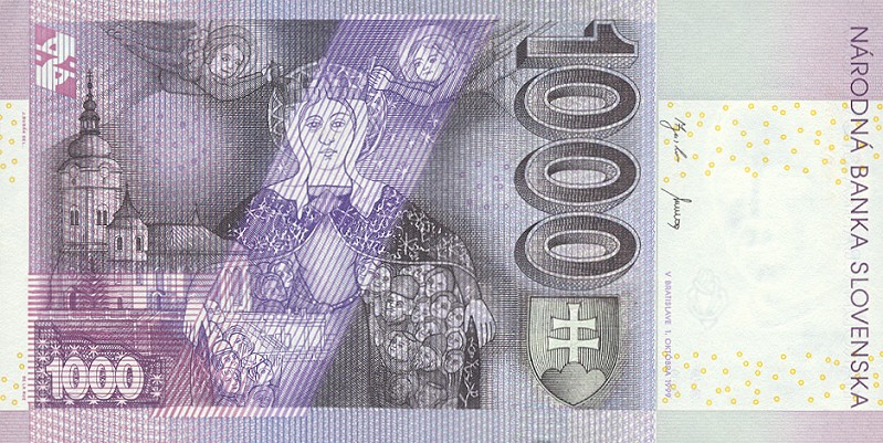 Back of Slovakia p32a: 1000 Korun from 1999