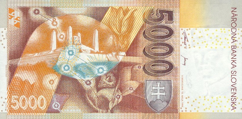 Back of Slovakia p33a: 5000 Korun from 1999